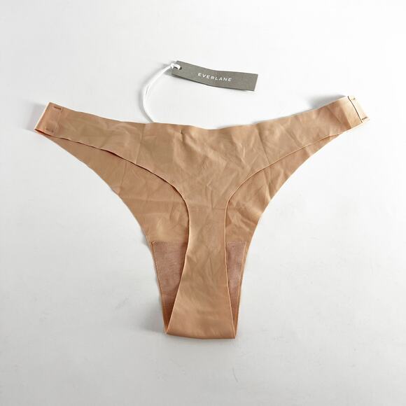 NWT‎ Everlane Women's Light Tan The Invisible Thong Panty Underwear Size L - Picture 3 of 4